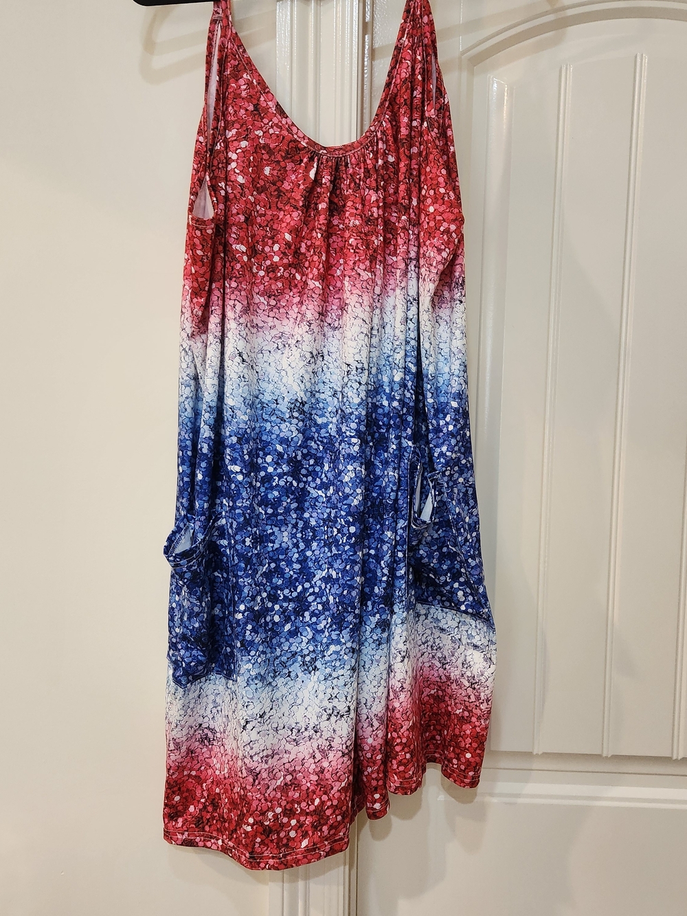 Sleeveless Red White & Blue Ombre Romper